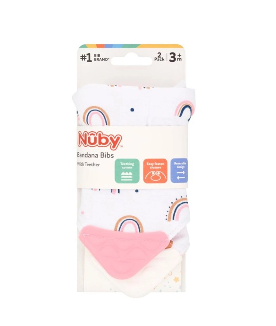 Nuby Bandana Bibs With Teether 2 Pack